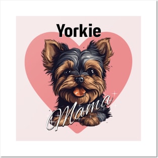 Yorkie Mama Heart Posters and Art